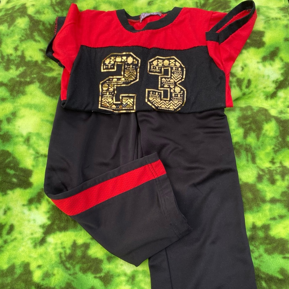 Red and Black Outfit